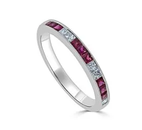 14KW Diamond & Ruby Fashion Band