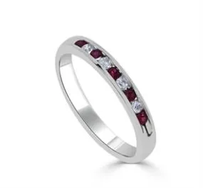 14KW Diamond & Ruby Fashion Band