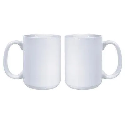 15 Oz. Ceramic Matte Full Color White Mug Customized with your Brand or Logo