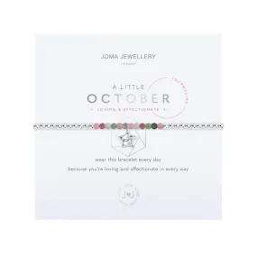 A Little October Birthstone Bracelet | Silver Plated with Tourmaline