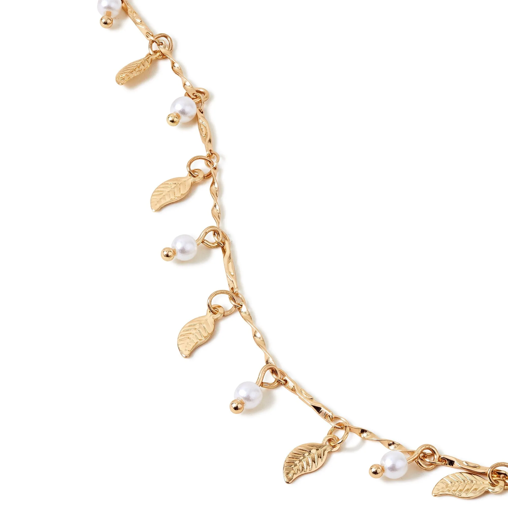 Accessorize London Women's Gold And Leaf Anklet