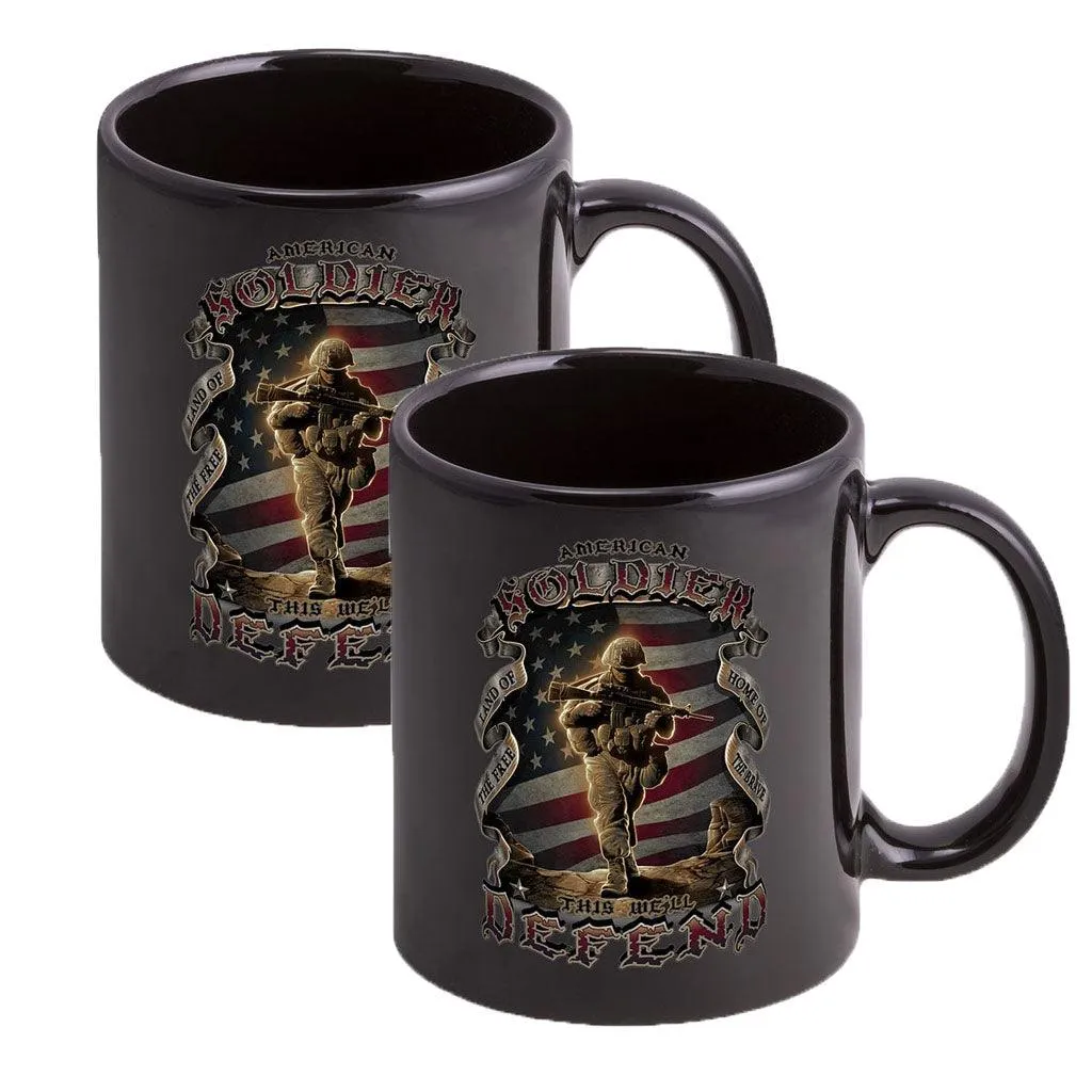 American Soldier This We'll Defend Stoneware Mug Set