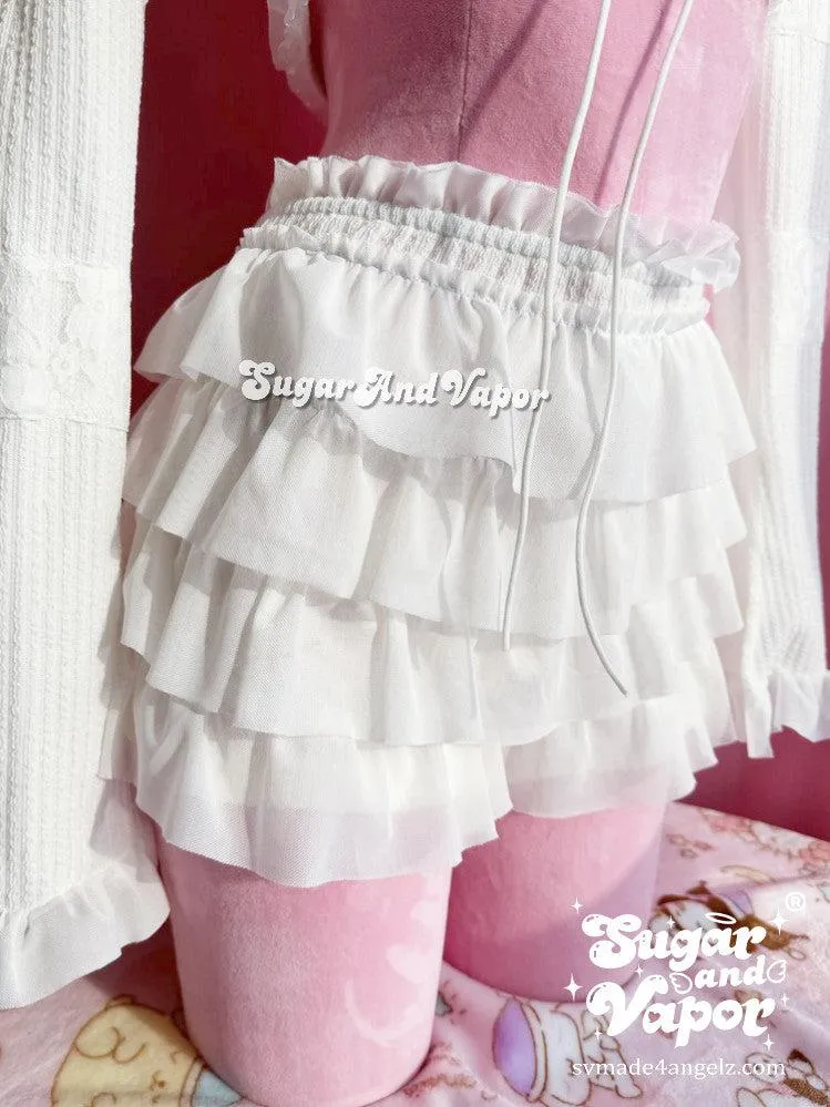 Angelic Cardigan Top   Ruffle Skort Set