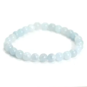 Aquamarine Bracelet on Elastic Cord 6mm