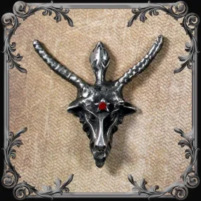 Baphomet Lapel Pin with Red Rhinestone