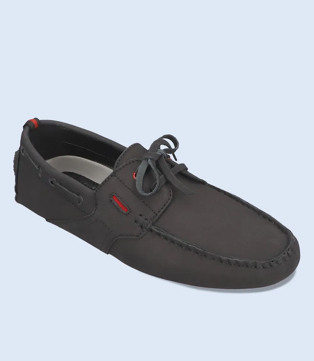 BM5222-BLACK-Men Driving Moccasins