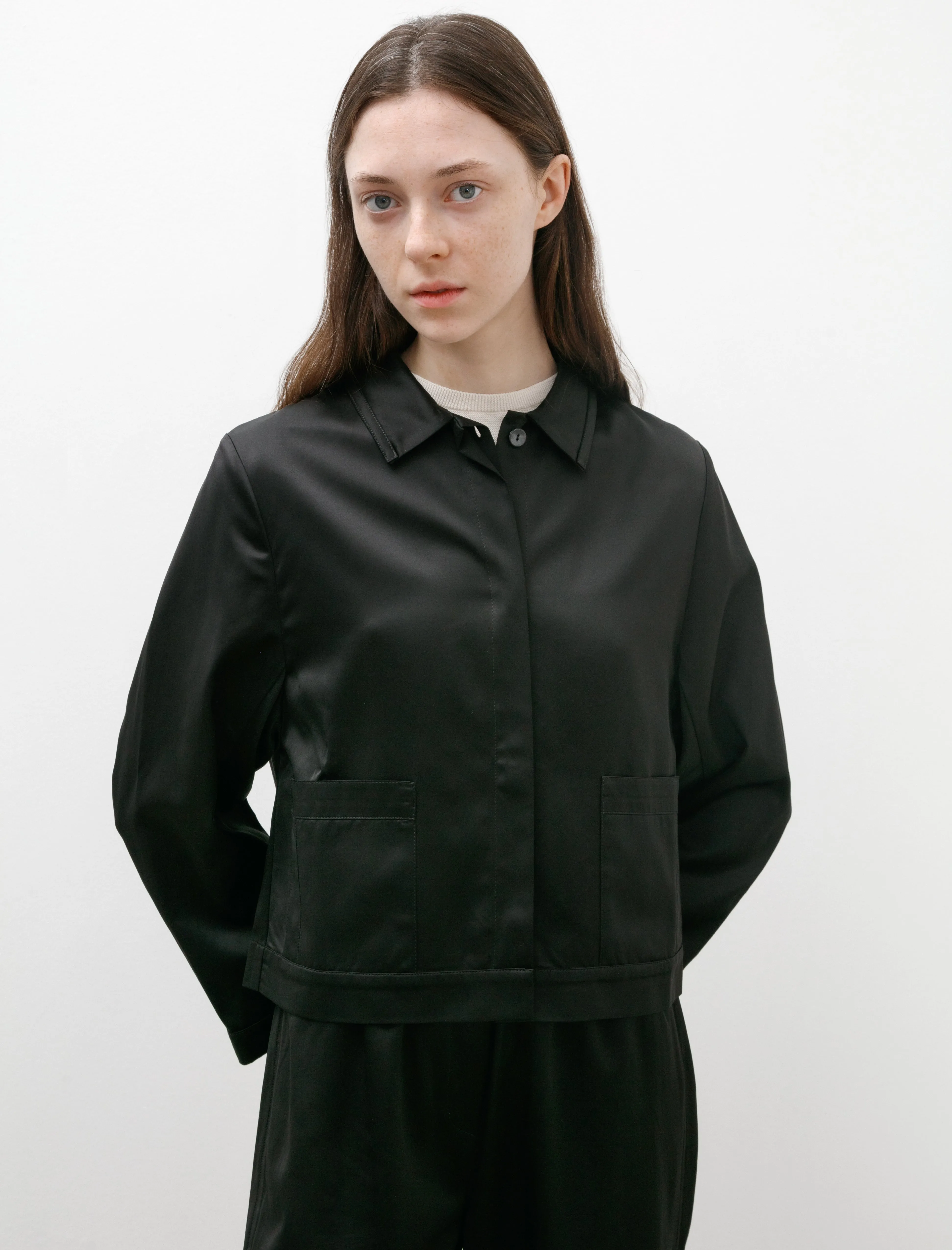 Boxy Jacket Satin Black