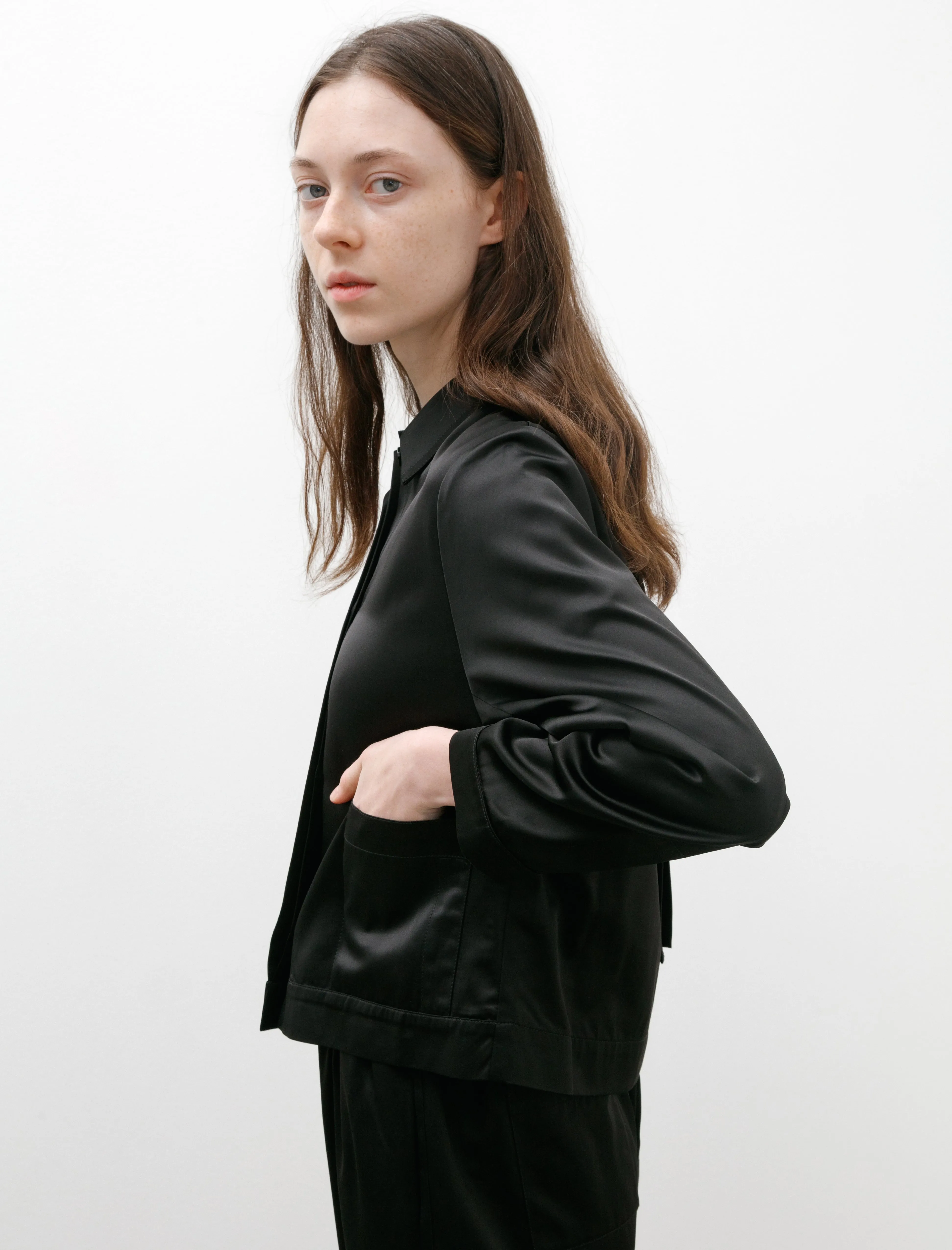 Boxy Jacket Satin Black