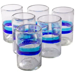 Cabo Tumbler in Banded Turquoise/Cobalt - 16 oz - Set of 6