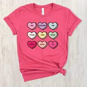 Candy Hearts Valentine Graphic Short Sleeve Tee