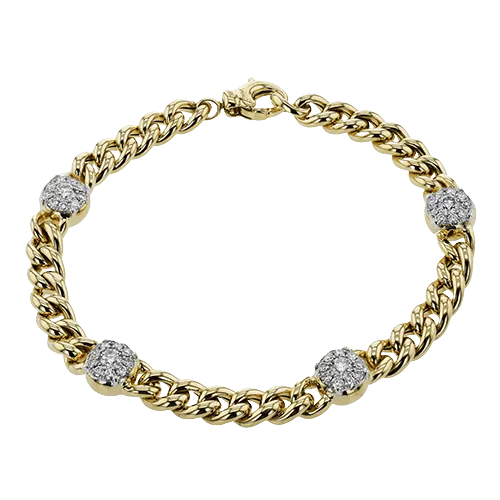 Chain Link Bracelet in 18k Gold with Diamonds