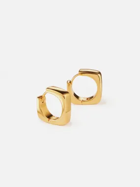 Chunky Square Hoop Earring | Gold