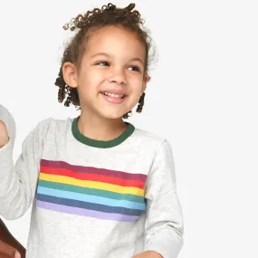 Clearance kids long sleeve rainbow banner tee