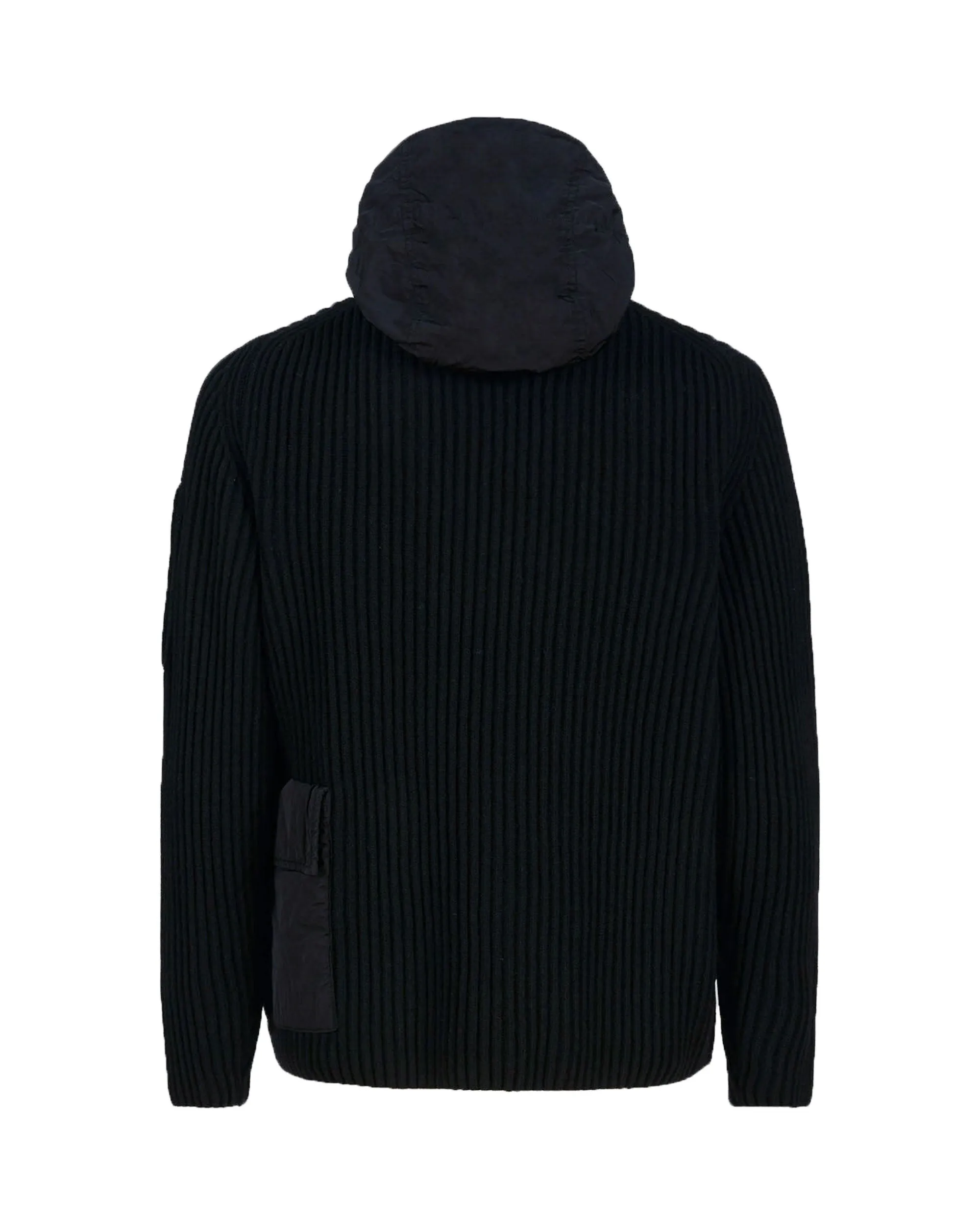 CP Company Lambswool Mixed Hooded Knit Nero