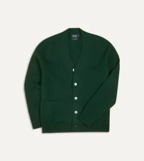 Dark Green Lambswool 6 Button Cardigan