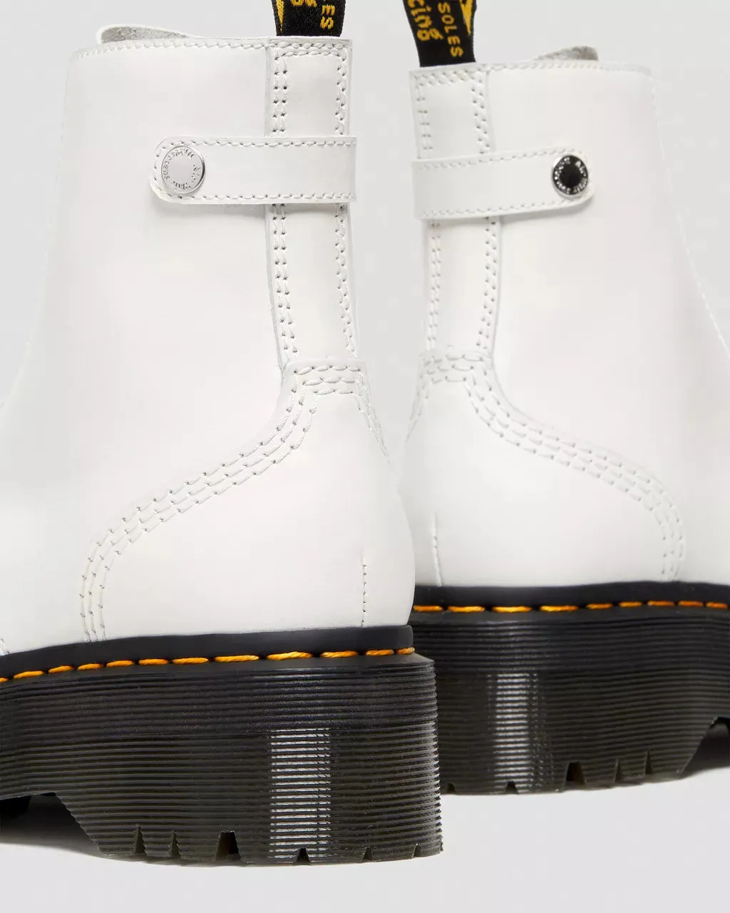 Doc Martens UNISEX JETTA ZIPPED SENDAL LEATHER PLATFORM BOOTS (WHITE SENDAL)