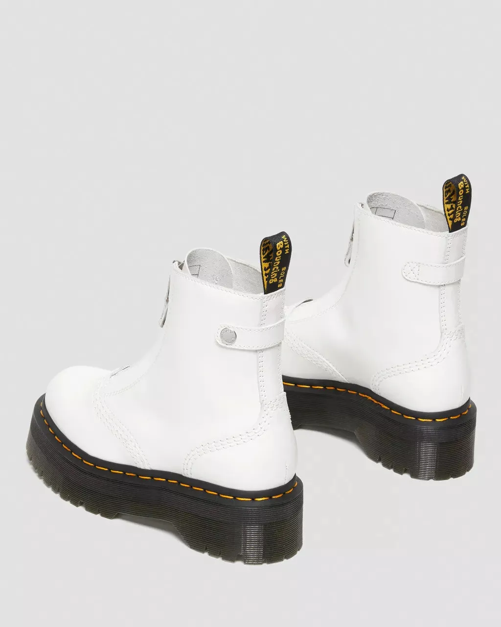 Doc Martens UNISEX JETTA ZIPPED SENDAL LEATHER PLATFORM BOOTS (WHITE SENDAL)