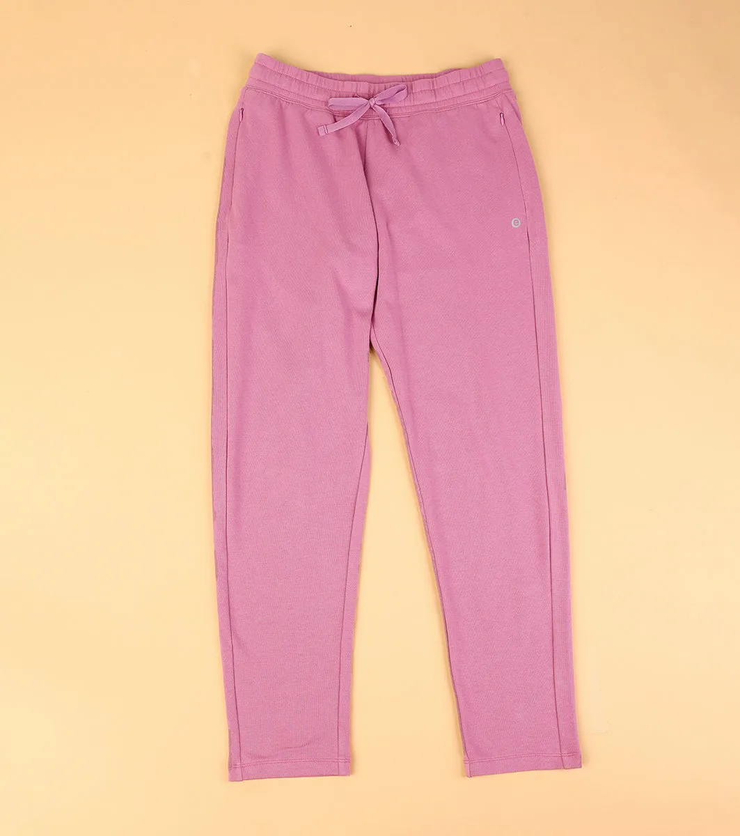 Enamor Essentials E014 Lounge Pants | Basic Straight Leg Pants With Adjustable Drawstring And Zipper Pockets