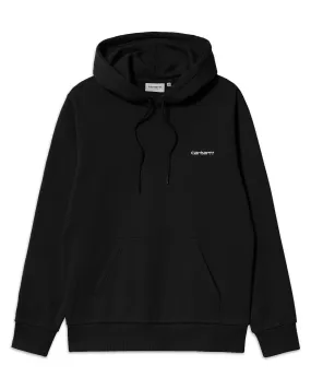 Felpa Uomo Carhartt Wip Hooded Script Embroidery Sweat Nero