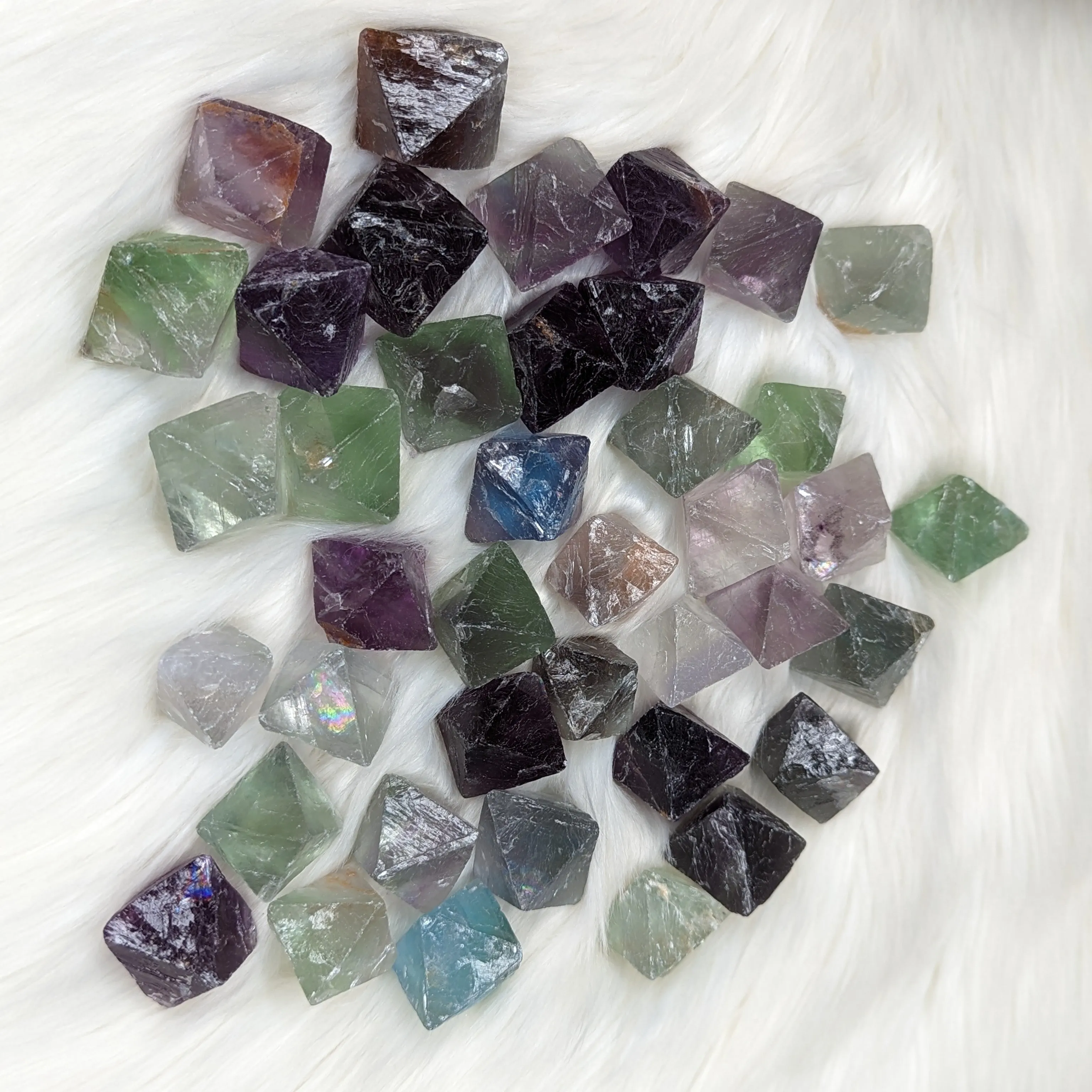 Flourite Octohedrons ~ Set of Five ~ Vibrant and Energetic