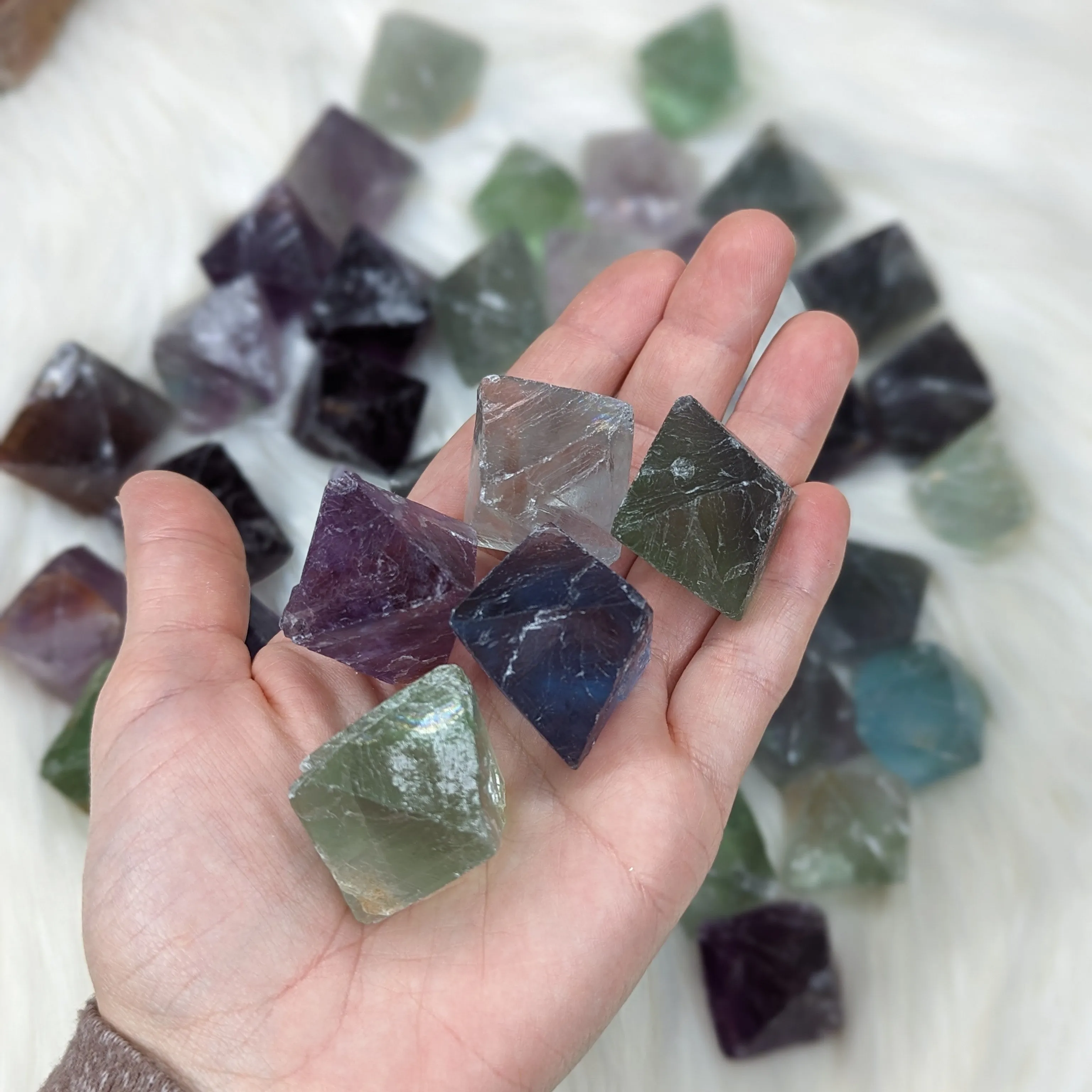 Flourite Octohedrons ~ Set of Five ~ Vibrant and Energetic