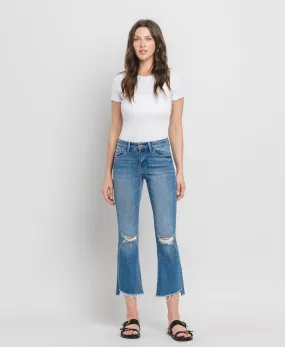 Forget - Mid Rise Raw Step Hem Kick Flare Jeans