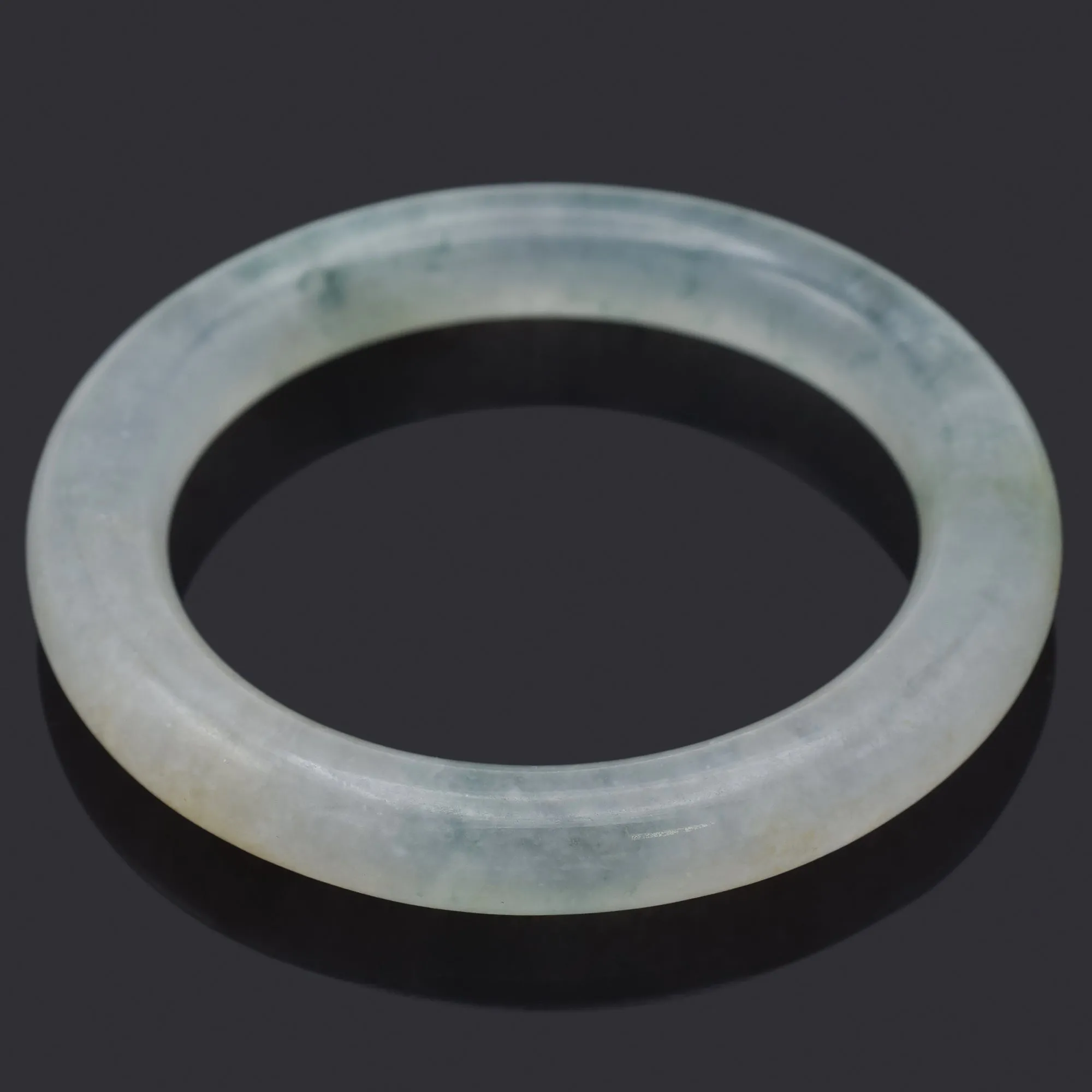 GIA Certified Translucent Mottled Green Jadeite Jade Bangle Bracelet