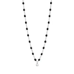 Gigi Supreme Classic 1 Diamond Necklace, Black, White Gold, 16.5"