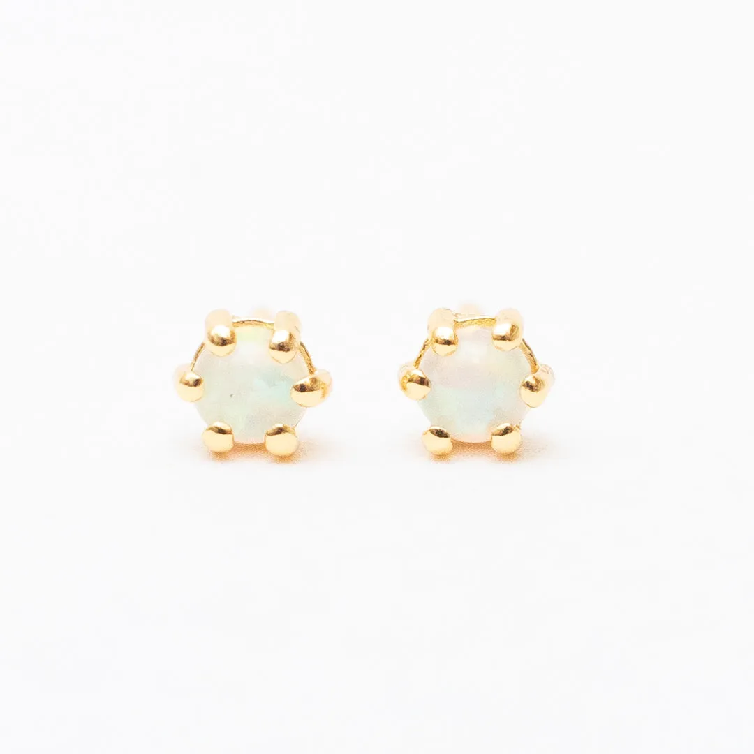 Gold Plated Opalite Prong Studs