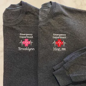 Heartbeat/Cross Crewneck Sweatshirts