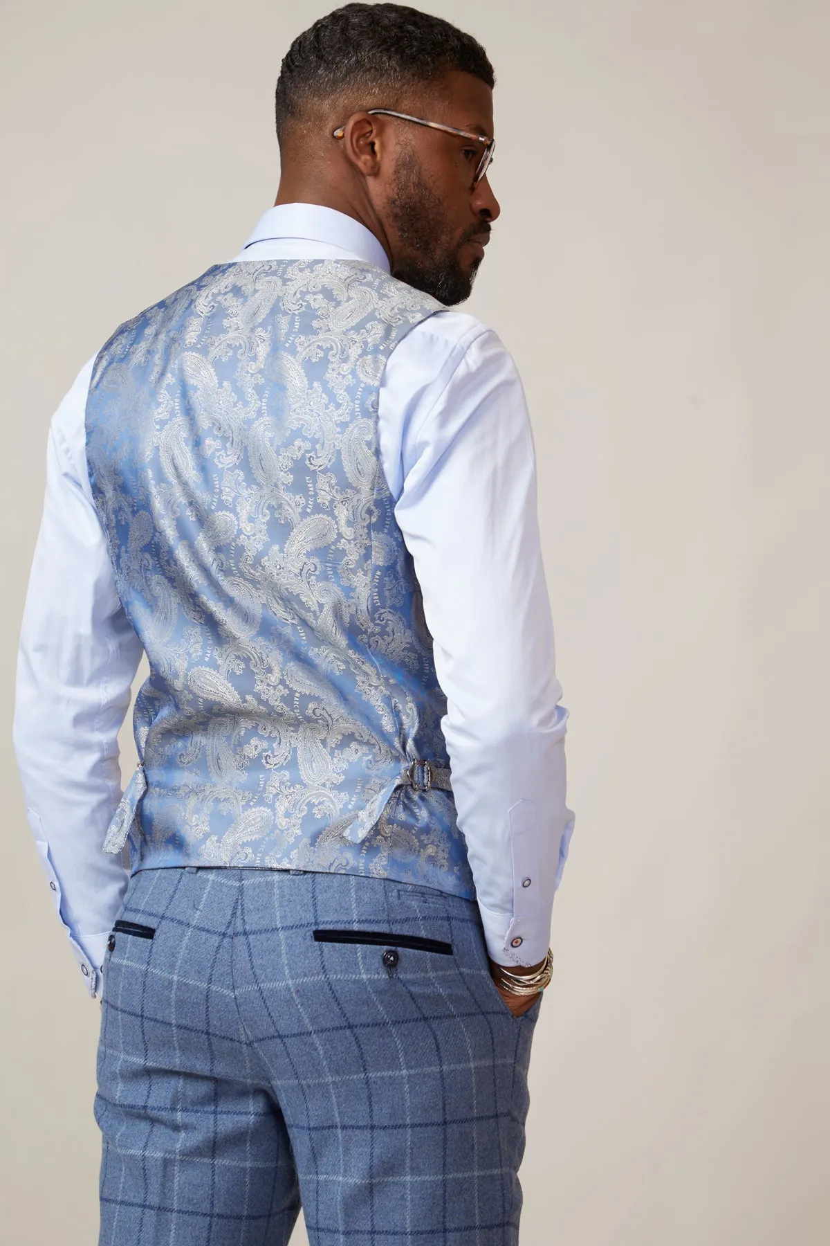 KELVIN - Stone Double Breasted Waistcoat