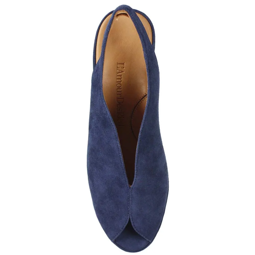 L'Amour Des Pieds Women's Odetta Navy Suede