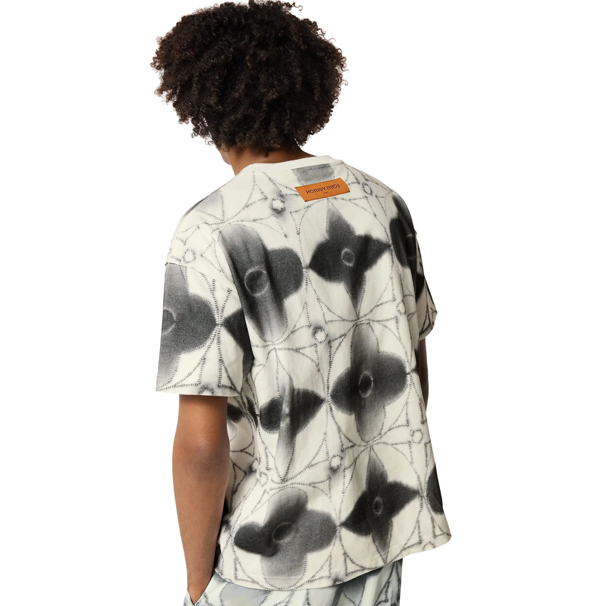 Louis Vuitton Shibori Printed Tie-Dye Dark Grey T Shirt