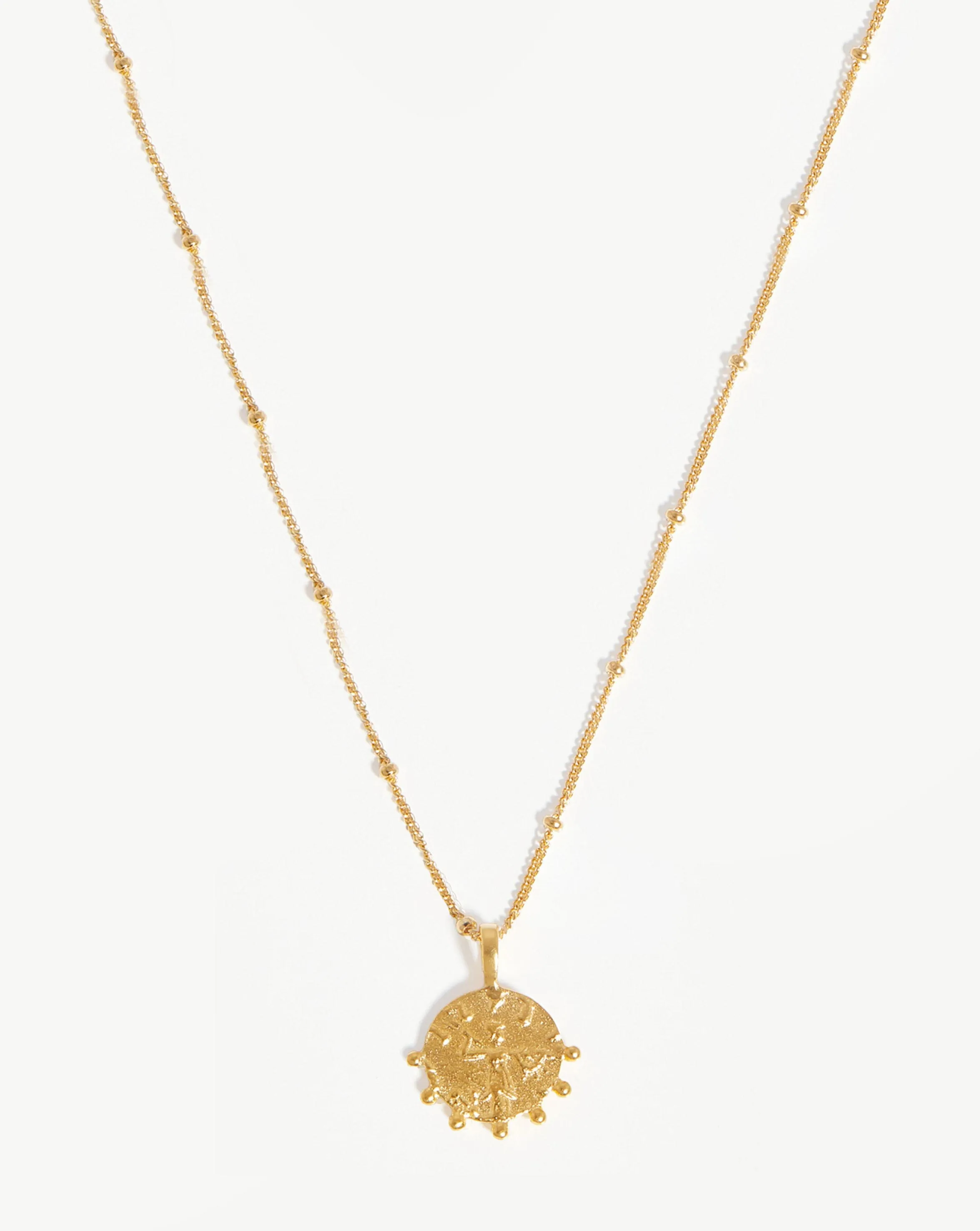 Lucy Williams Mini Beaded Coin Necklace | 18ct Gold Plated Vermeil