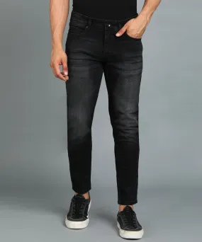 Men's Black Slim Fit Washed Jeans Stretchable