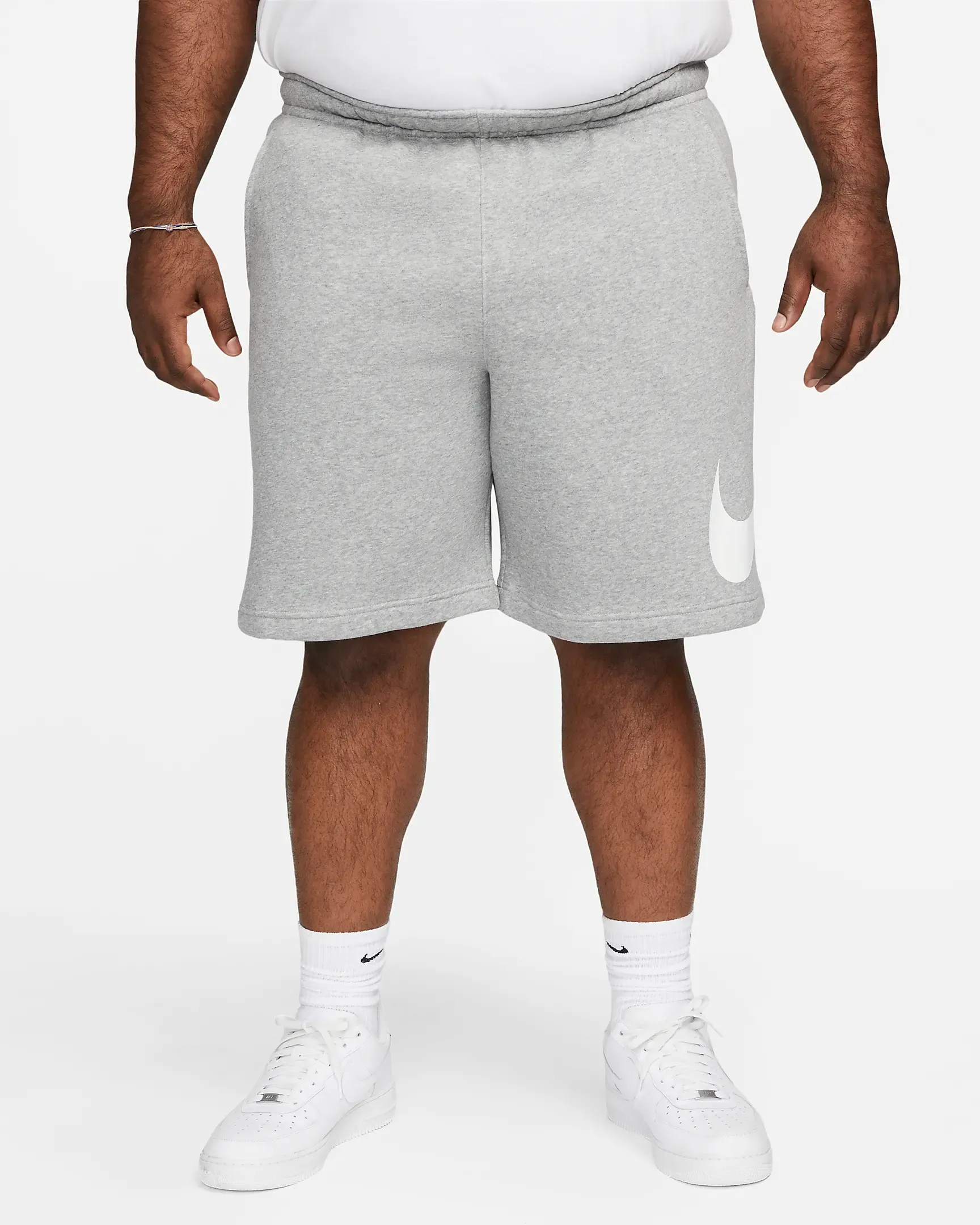 Nike Men's Sportswear Club Shorts - Dark Grey Heather / White