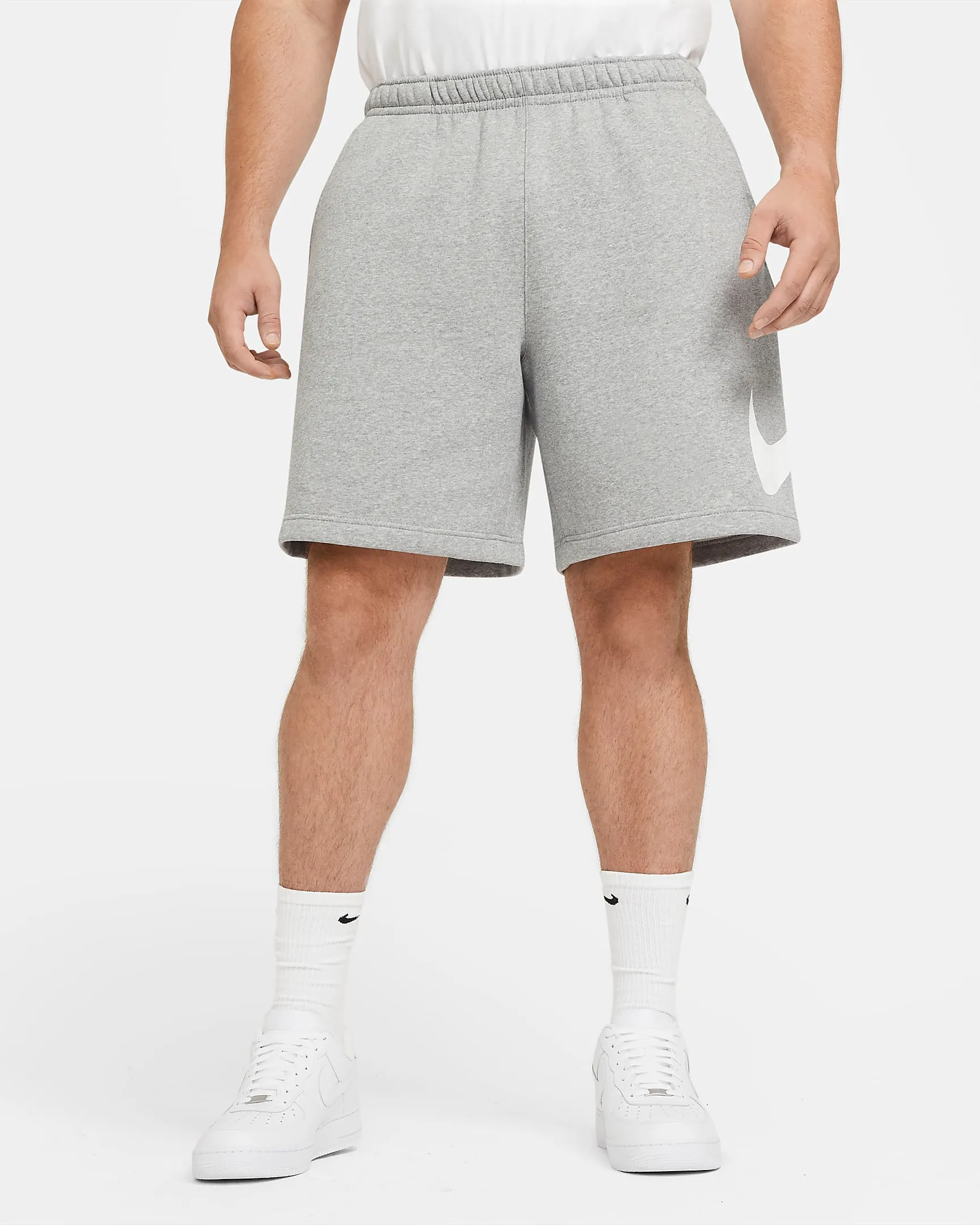 Nike Men's Sportswear Club Shorts - Dark Grey Heather / White