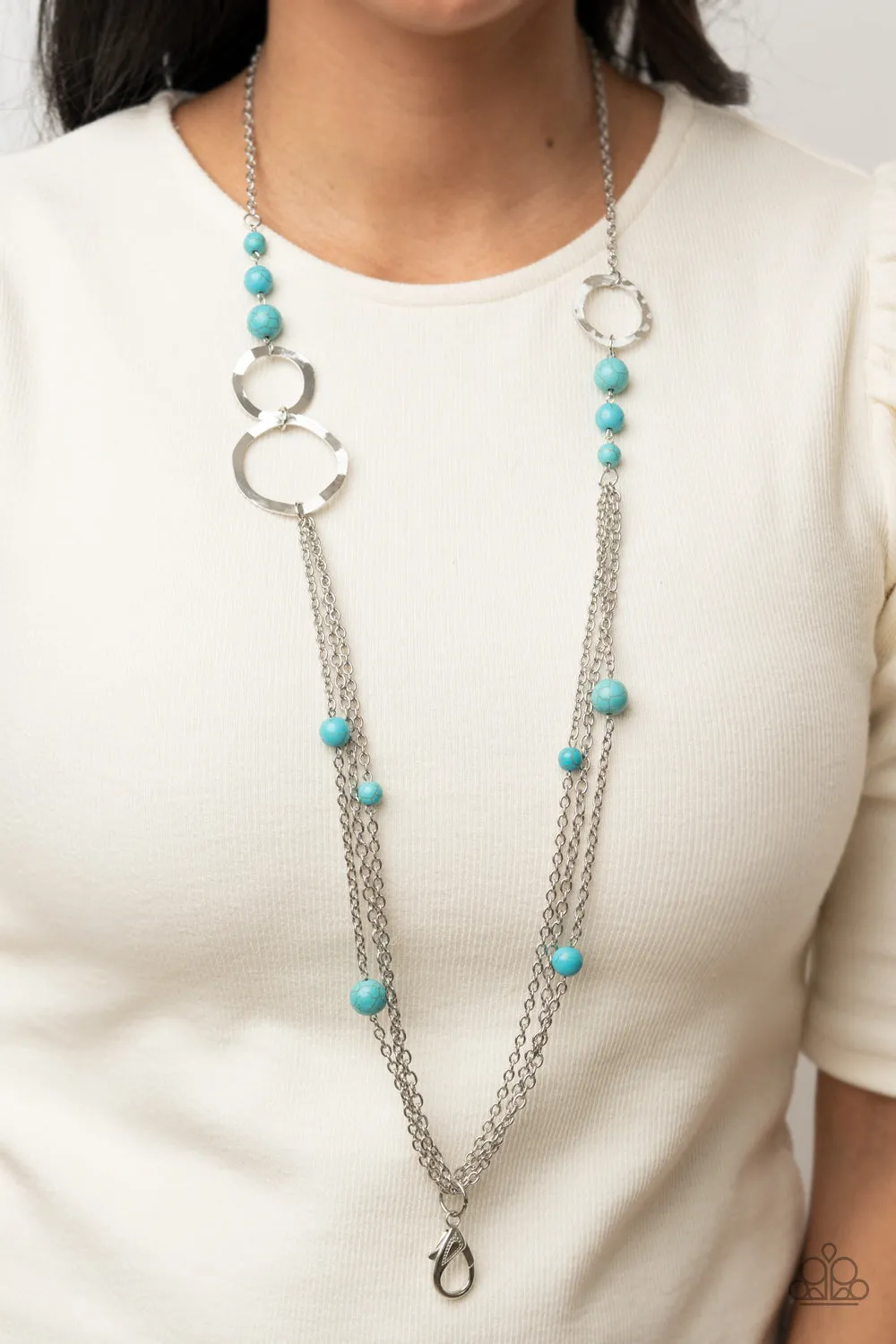 Paparazzi Local Charm - Blue Lanyard Necklace