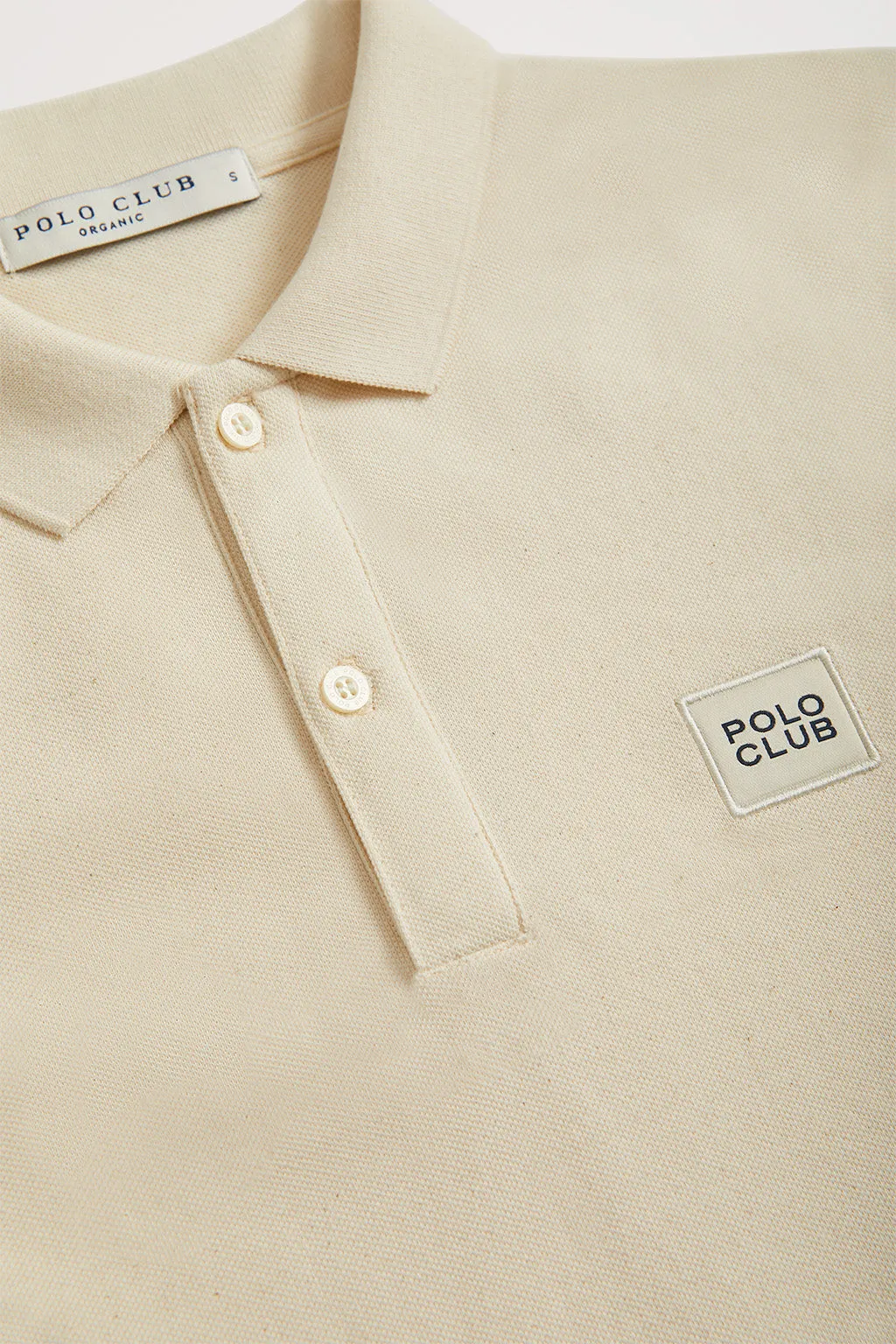 Polo orgánico de manga corta beige Neutrals con logo