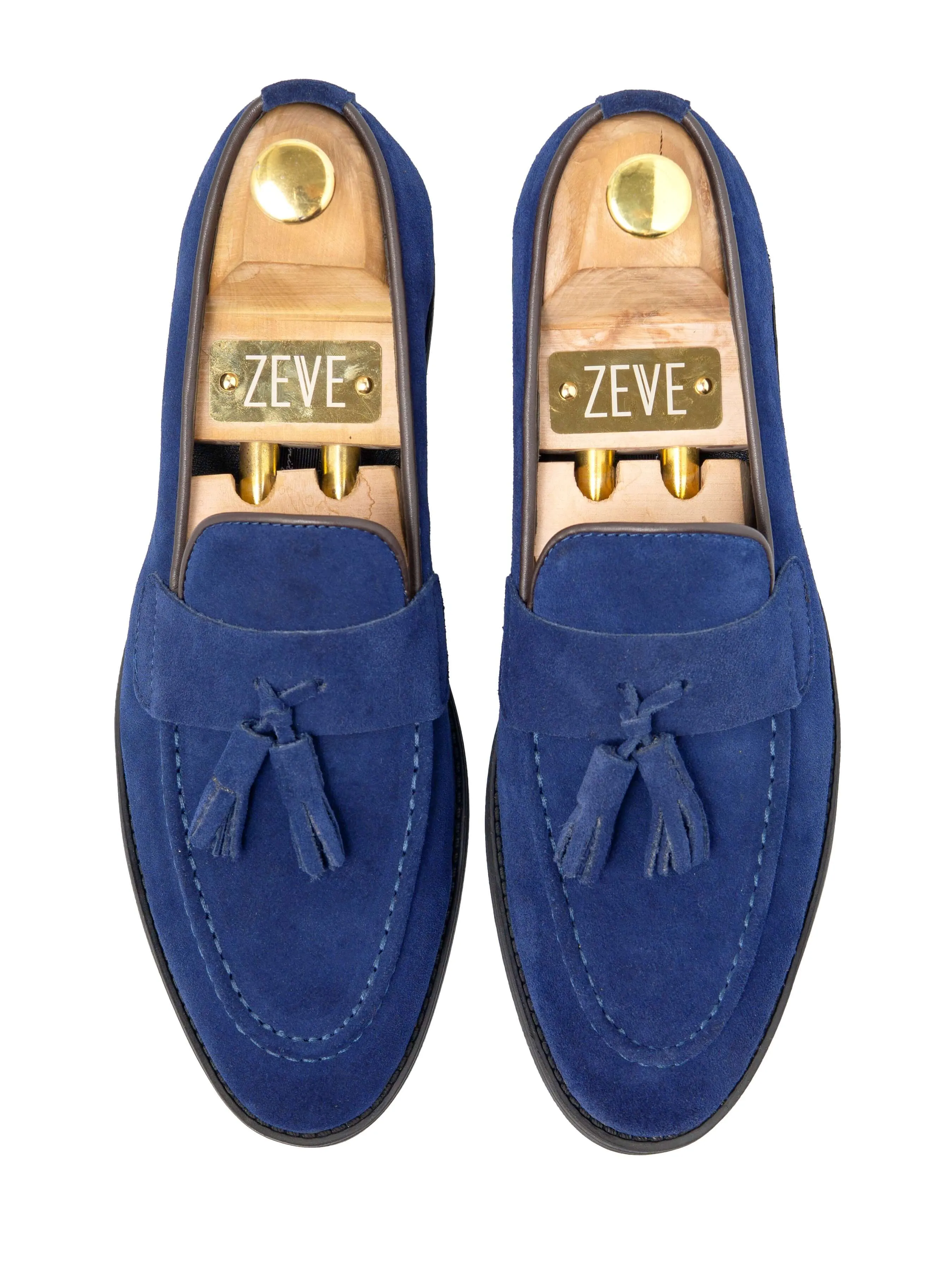 Rocky Tassel Loafer - Royal Blue Suede Leather (Flexi-Sole)