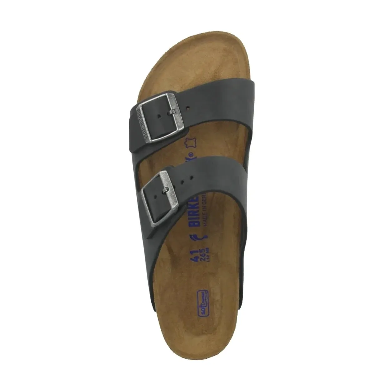 Sandali Unisex Birkenstock Arizona Plantare Morbido Pelle Oliata Nero