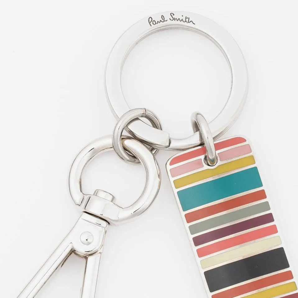 'Signature Stripe' Tag Keyring | Multicolour