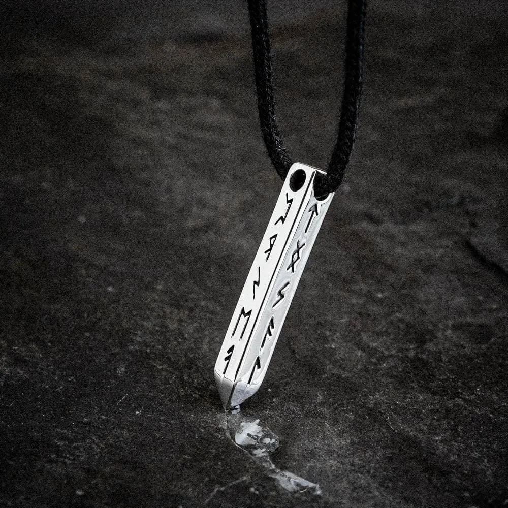 Stainless Steel Obelisk Rune Necklace