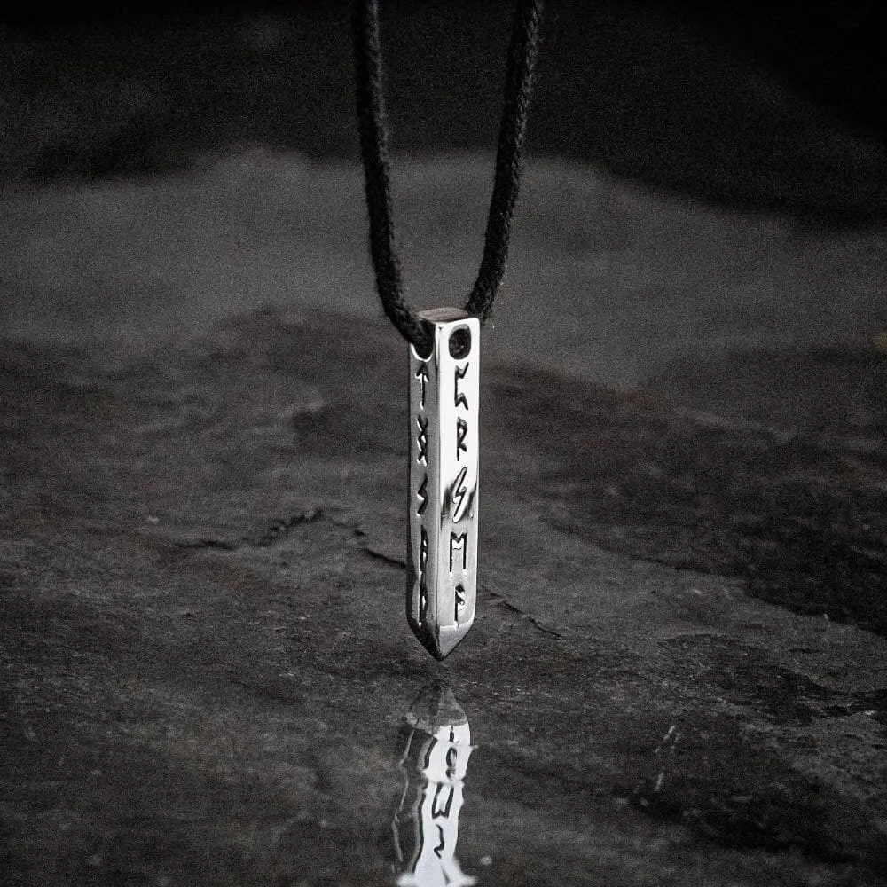 Stainless Steel Obelisk Rune Necklace