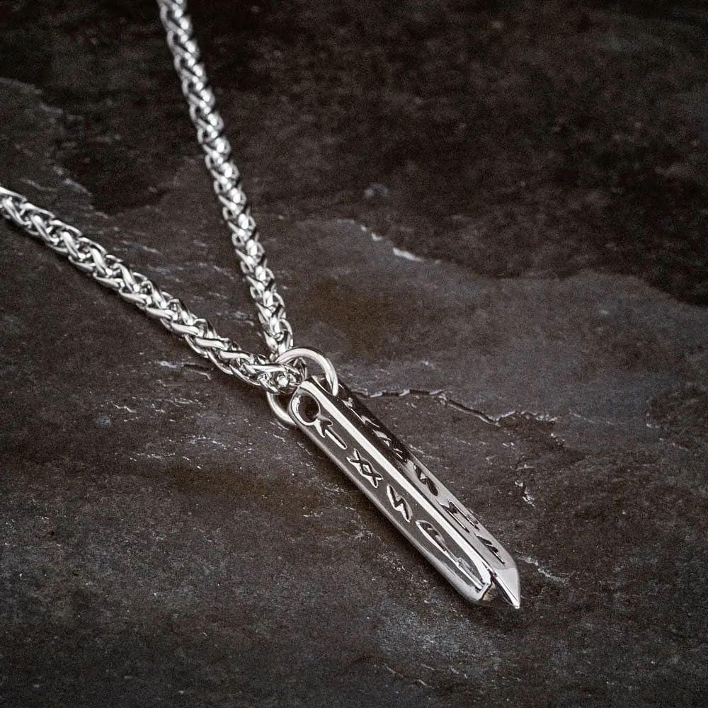 Stainless Steel Obelisk Rune Necklace