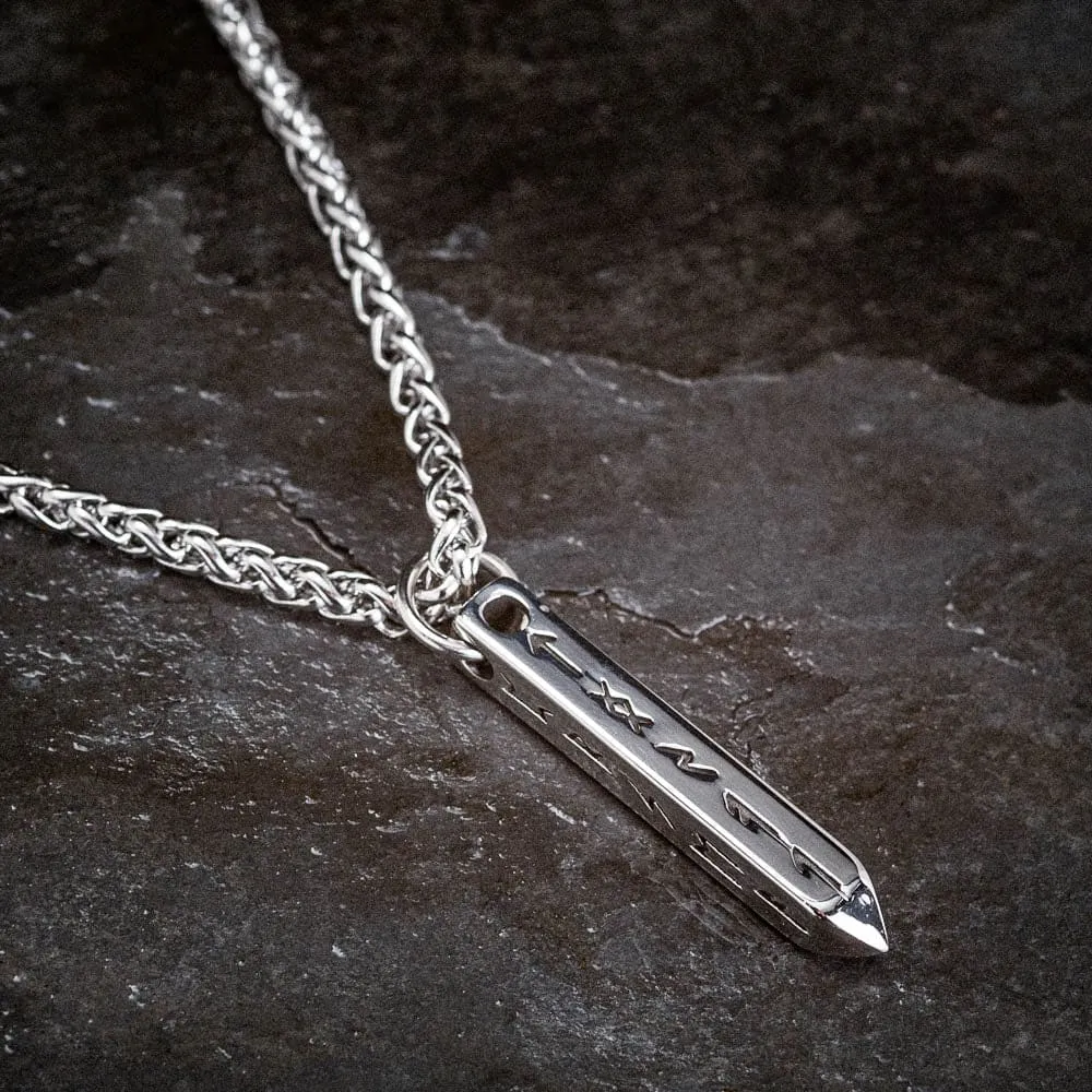 Stainless Steel Obelisk Rune Necklace