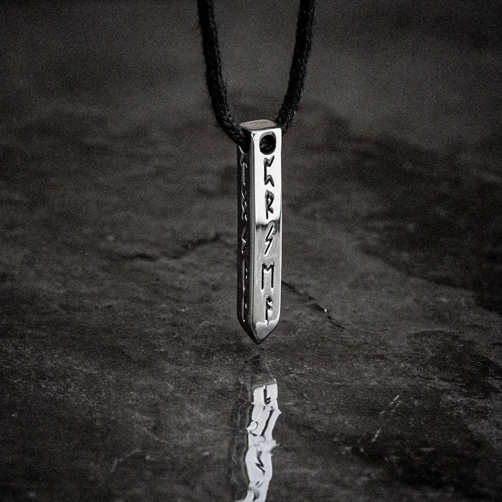 Stainless Steel Obelisk Rune Necklace