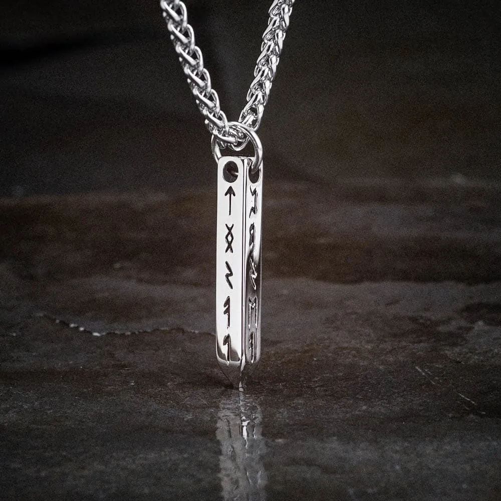 Stainless Steel Obelisk Rune Necklace