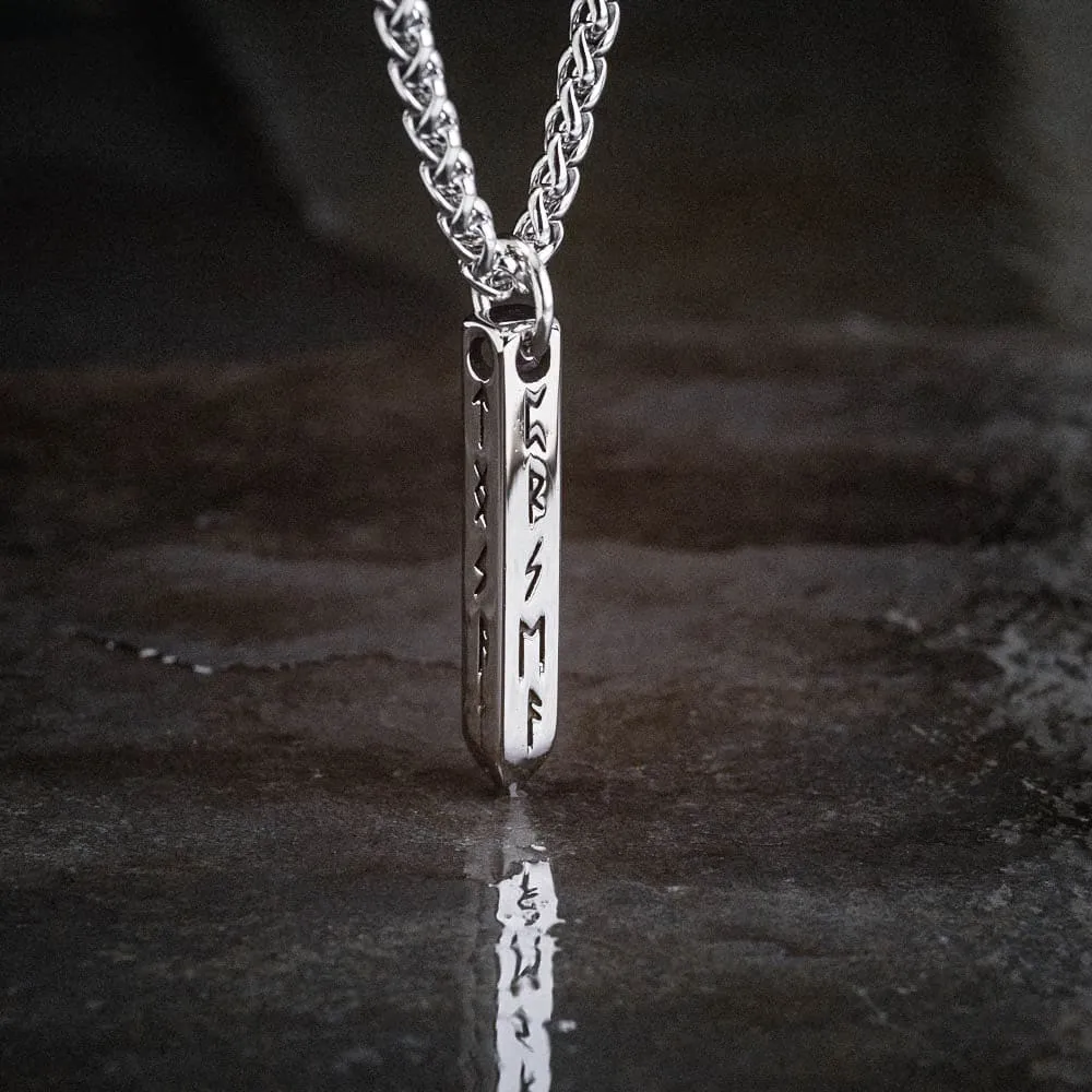 Stainless Steel Obelisk Rune Necklace