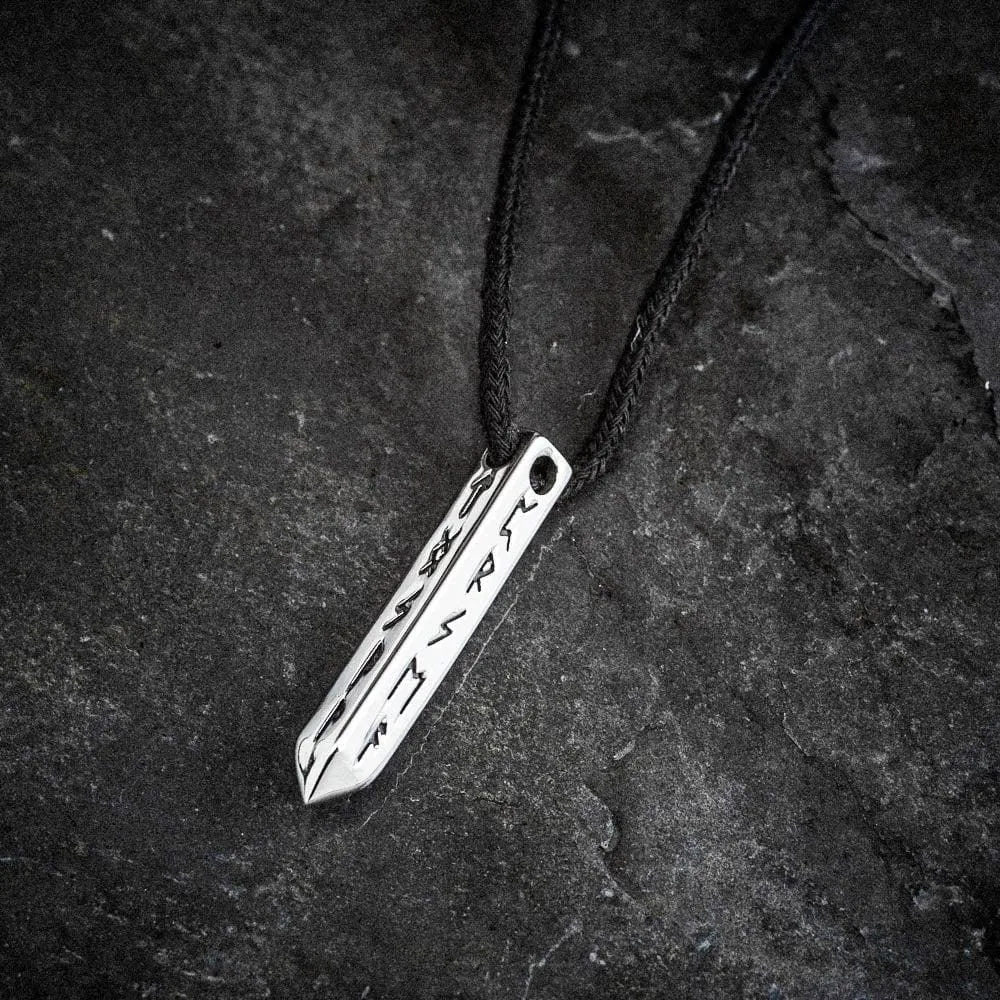 Stainless Steel Obelisk Rune Necklace